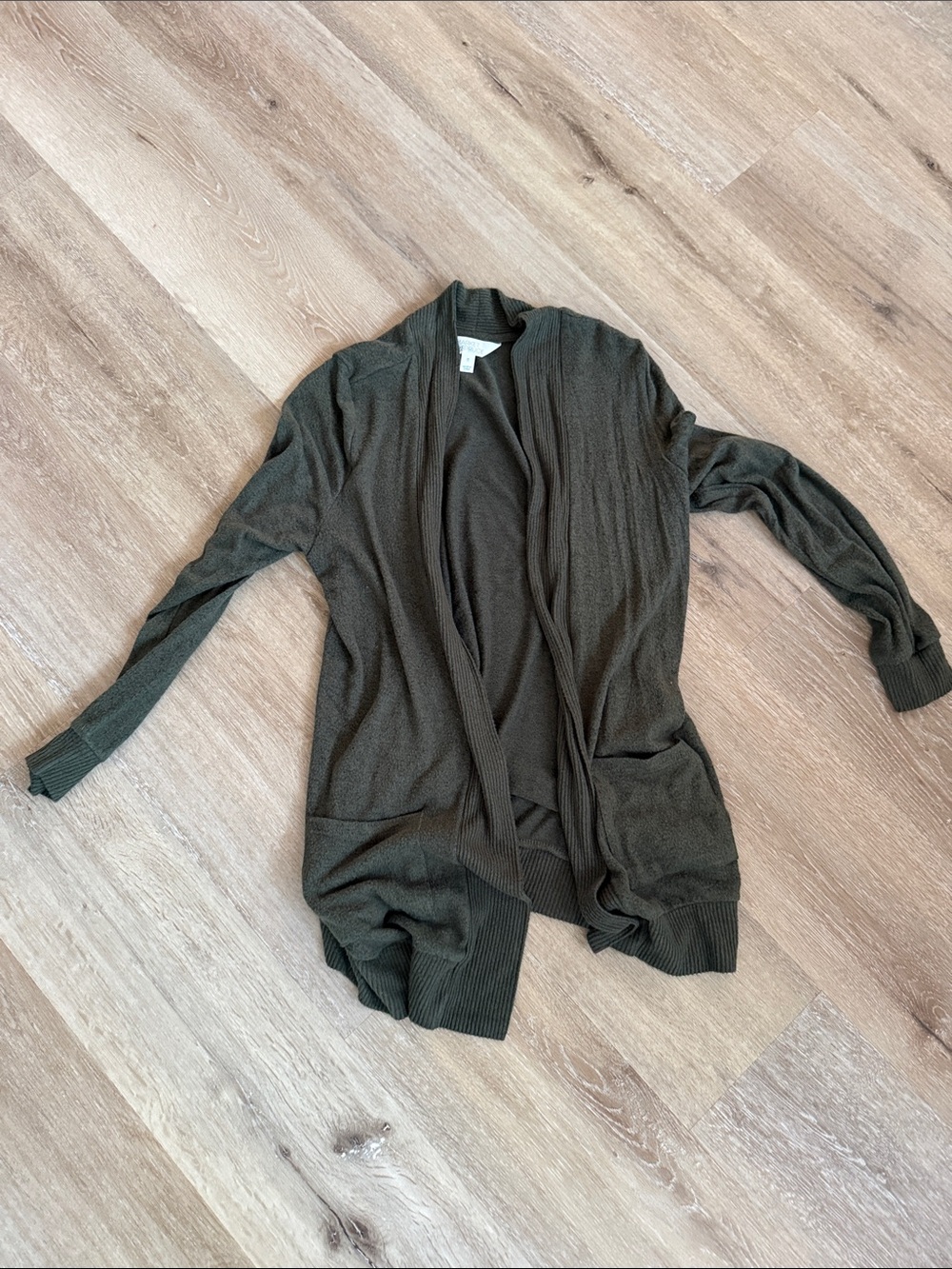 Market & Spruce Olive Open-Front Cardigan